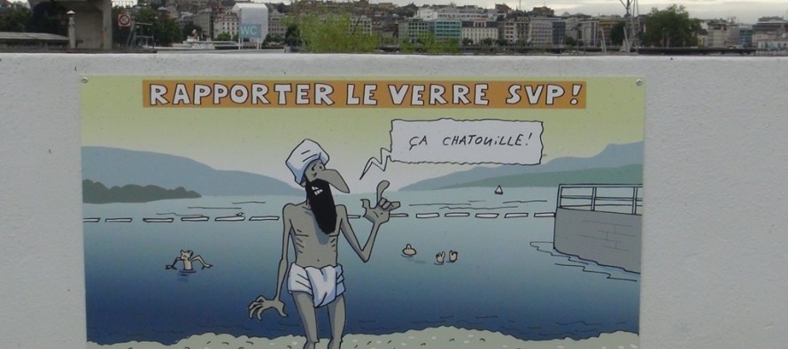 Cenevre’de plajda ‘art niyetli’ karikatür