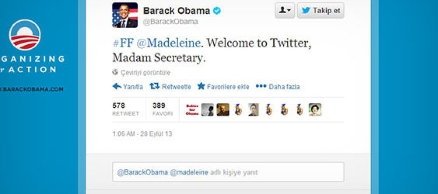 Obama, Madeleine Albright’ı #FF’ledi