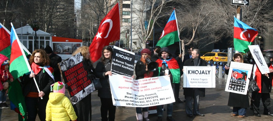 Hocalı katliamı, Ermenistan New York Temsilciliği önünde protesto edildi