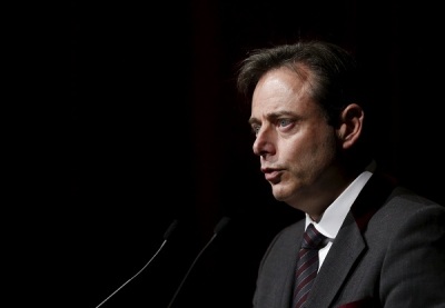 Bart De Wever, mayor of Antwerp and President of Flemish right-wing party N-VA delivers a speech during an event held by Flanders' Chamber of Commerce and Industry at the Stadsschouwburg in Antwerp