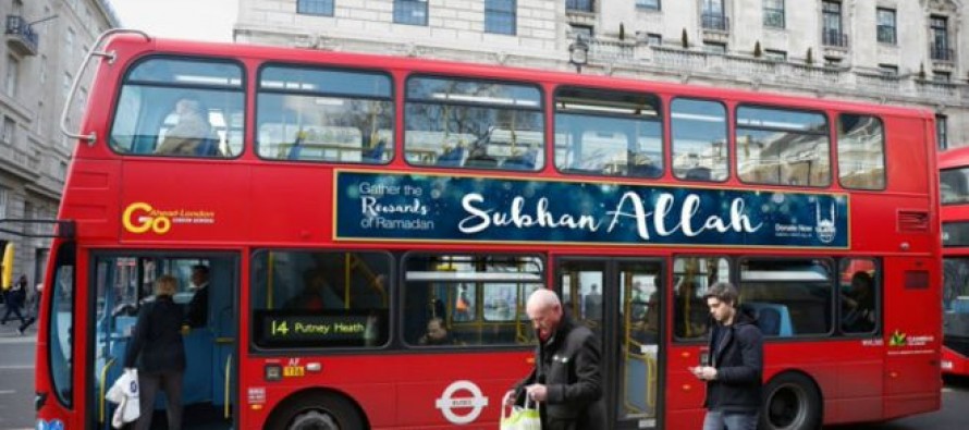 Londra’da ‘Sübhan Allah’ ilanlı otobüsler